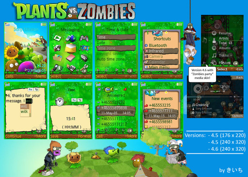 Plants vs. Zombies - Тема Plants vs Zombies на телефоны Sony Ericsson